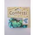 Embossed Heart Teal Confetti